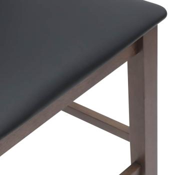 Barhocker mit Kissen 2 Stk. Braun Massivholz Gummibaum