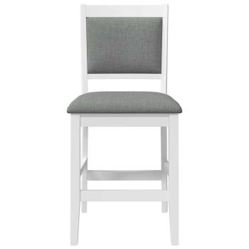 Barhocker mit Kissen 2 Stk. Weiß Massivholz Gummibaum