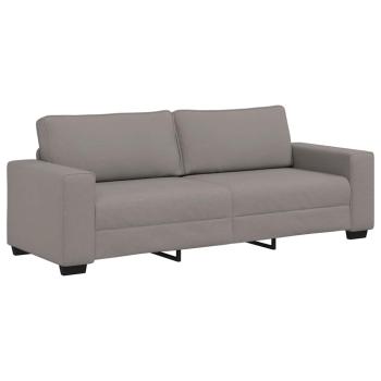 2-tlg. Sofagarnitur mit Kissen Taupe Stoff