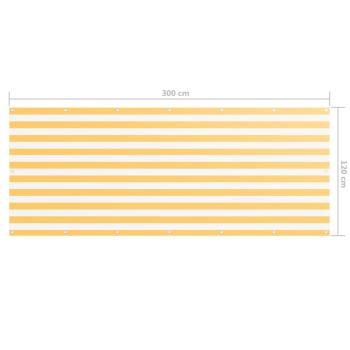 Balkon-Sichtschutz Weiß und Gelb 120x300 cm Oxford-Gewebe