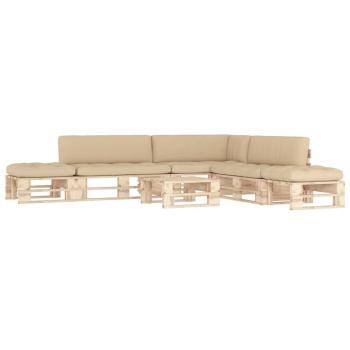 ARDEBO.de - 6-tlg. Paletten-Lounge-Set mit Kissen Imprägniertes Kiefernholz