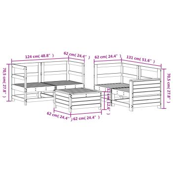 5-tlg. Garten-Sofagarnitur Kiefernholz Imprägniert