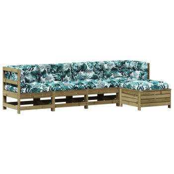 5-tlg. Garten-Lounge-Set mit Kissen Imprägniertes Kiefernholz