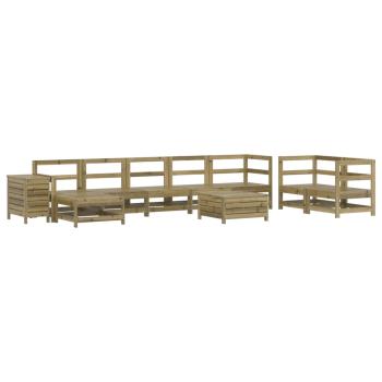 10-tlg. Garten-Sofagarnitur Kiefernholz Imprägniert