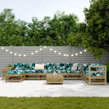10-tlg. Garten-Sofagarnitur Kiefernholz Imprägniert