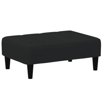 Schlafsofa 2-Sitzer mit Fußhocker Schwarz Samt