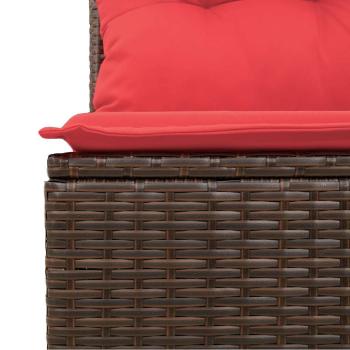 7-tlg. Garten-Sofagarnitur mit Kissen Grau Poly Rattan Akazie