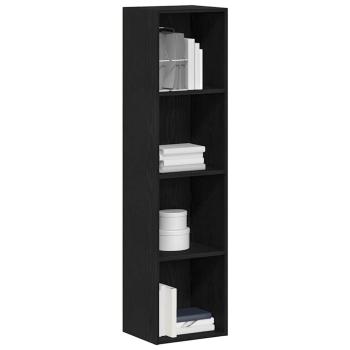 Bücherregal Schwarz Eichen-Optik 36x30x143 cm Holzwerkstoff