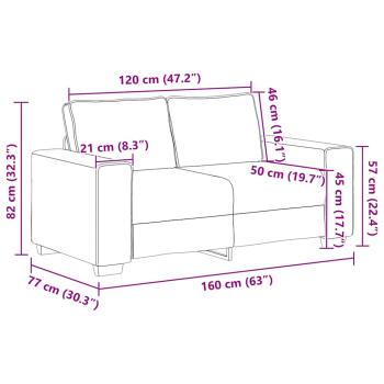 2-Sitzer-Sofa Wolkengrau 120 cm Stoff