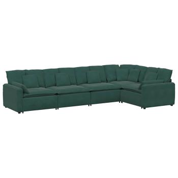 Modulares Sofa mit Kissen Samt Dunkelgrün
