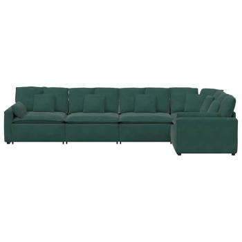 Modulares Sofa mit Kissen Samt Dunkelgrün