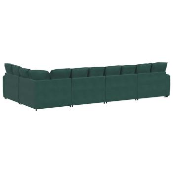 Modulares Sofa mit Kissen Samt Dunkelgrün