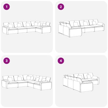 Modulares Sofa mit Kissen Samt Dunkelgrün