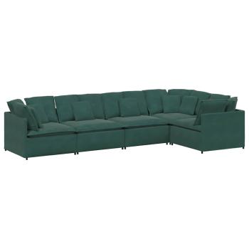 Modulares Sofa mit Kissen Samt Dunkelgrün