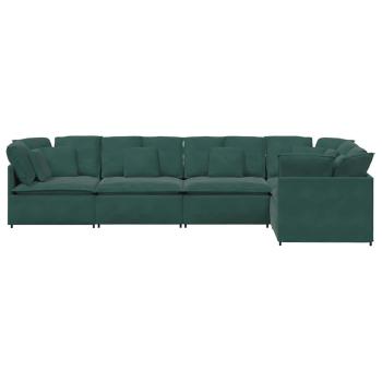 Modulares Sofa mit Kissen Samt Dunkelgrün