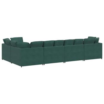 Modulares Sofa mit Kissen Samt Dunkelgrün