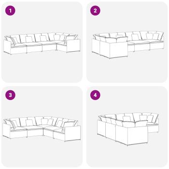 Modulares Sofa mit Kissen Samt Dunkelgrün