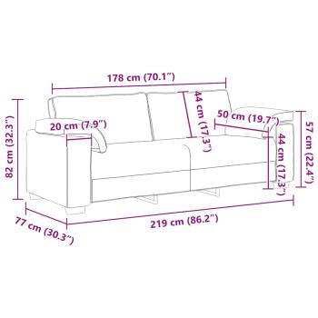 3-Sitzer-Sofa Gelb 178 cm Samt