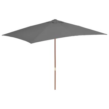ARDEBO.de - Sonnenschirm mit Holz-Mast 200x300 cm Anthrazit
