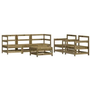 6-tlg. Garten-Lounge-Set mit Kissen Imprägniertes Kiefernholz