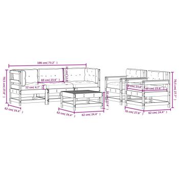 6-tlg. Garten-Lounge-Set mit Kissen Imprägniertes Kiefernholz