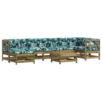8-tlg. Garten-Lounge-Set mit Kissen Imprägniertes Kiefernholz