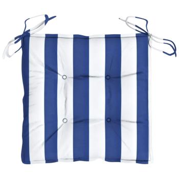Stuhlkissen 4 Stk. Blau & Weiß Gestreift 40x40x7 cm Stoff