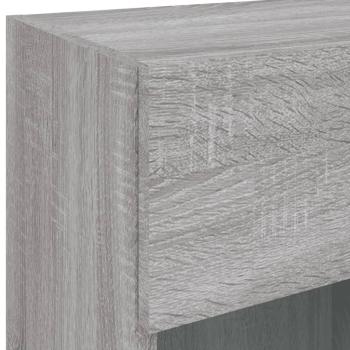 TV-Wandschränke mit LED-Leuchten 2 Stk. Grau Sonoma