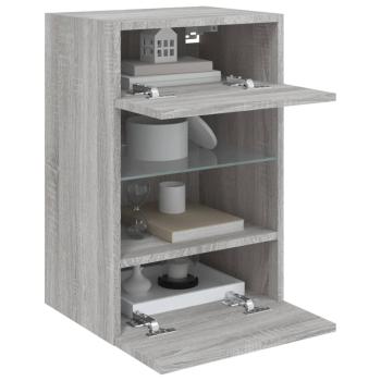 TV-Wandschränke mit LED-Leuchten 2 Stk. Grau Sonoma