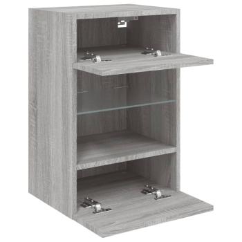TV-Wandschränke mit LED-Leuchten 2 Stk. Grau Sonoma
