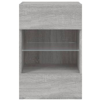 TV-Wandschränke mit LED-Leuchten 2 Stk. Grau Sonoma