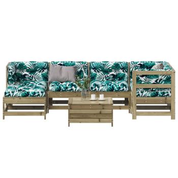 ARDEBO.de - 7-tlg. Garten-Lounge-Set mit Kissen Imprägniertes Kiefernholz