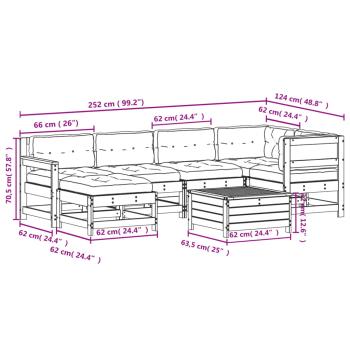 7-tlg. Garten-Lounge-Set mit Kissen Imprägniertes Kiefernholz