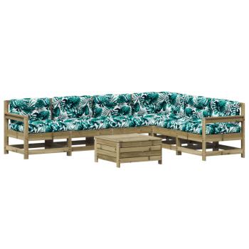 7-tlg. Garten-Lounge-Set mit Kissen Imprägniertes Kiefernholz