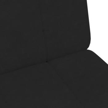 Schlafsofa 2-Sitzer mit Fußhocker Schwarz Samt