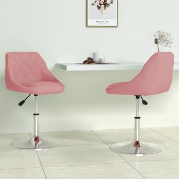 ARDEBO.de - Esszimmerstühle 2 Stk. Drehbar Rosa Samt