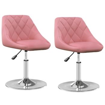 Esszimmerstühle 2 Stk. Drehbar Rosa Samt