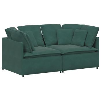Modulares Sofa mit Kissen Samt Dunkelgrün