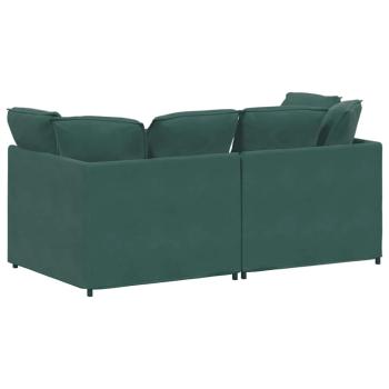 Modulares Sofa mit Kissen Samt Dunkelgrün