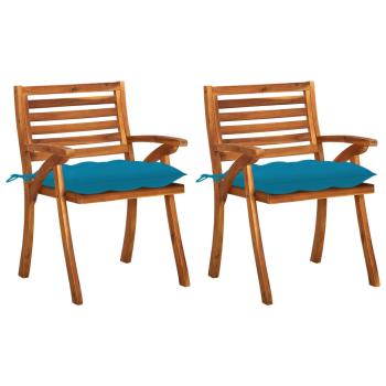 ARDEBO.de - Garten-Essstühle mit Kissen 2 Stk. Massivholz Akazie