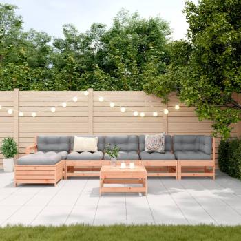 7-tlg. Garten-Lounge-Set Massivholz Douglasie