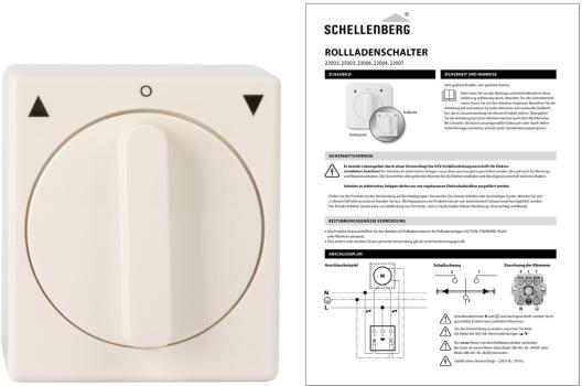 Schellenberg Rollladenschalter Aufputz, Knebelschalter mit Tast- und Rastfunktion, weiß (23003)