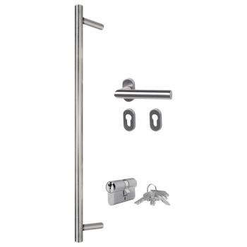 Haustür Anthrazit 100x210 cm Aluminium und PVC