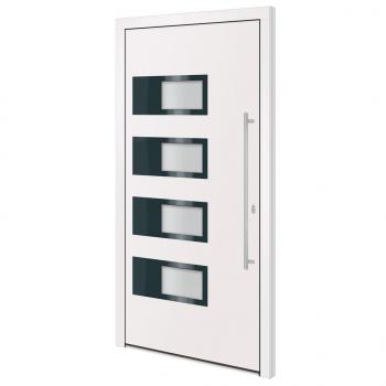 Haustür Weiß 110x210 cm Aluminium und PVC