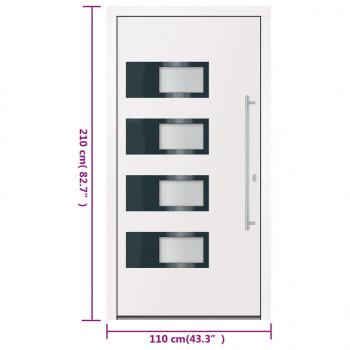 Haustür Weiß 110x210 cm Aluminium und PVC