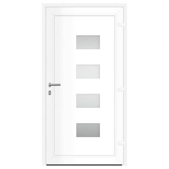 Haustür Weiß 110x210 cm Aluminium und PVC