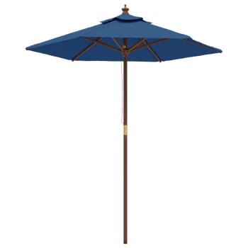 Sonnenschirm mit Holzmast Azurblau 196x231 cm