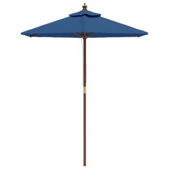 Sonnenschirm mit Holzmast Azurblau 196x231 cm