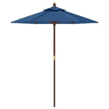 Sonnenschirm mit Holzmast Azurblau 196x231 cm