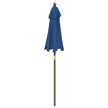 Sonnenschirm mit Holzmast Azurblau 196x231 cm